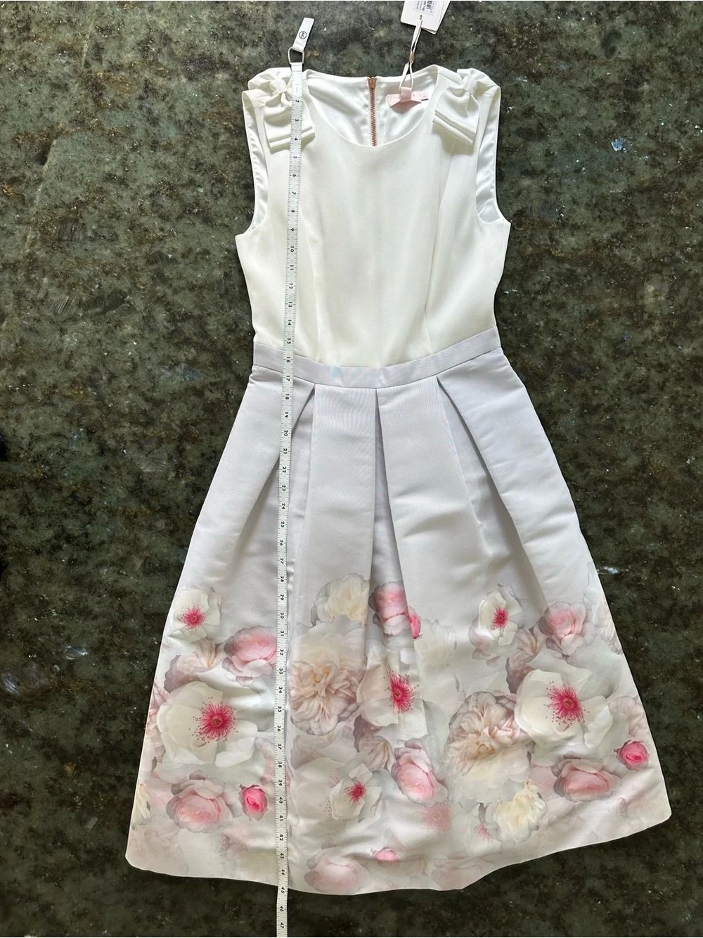 💐 NWT Ted Baker Chelsea Bow Shoulder Floral Midi Dress | Size 2 (US 4- 6) - Picture 8 of 12